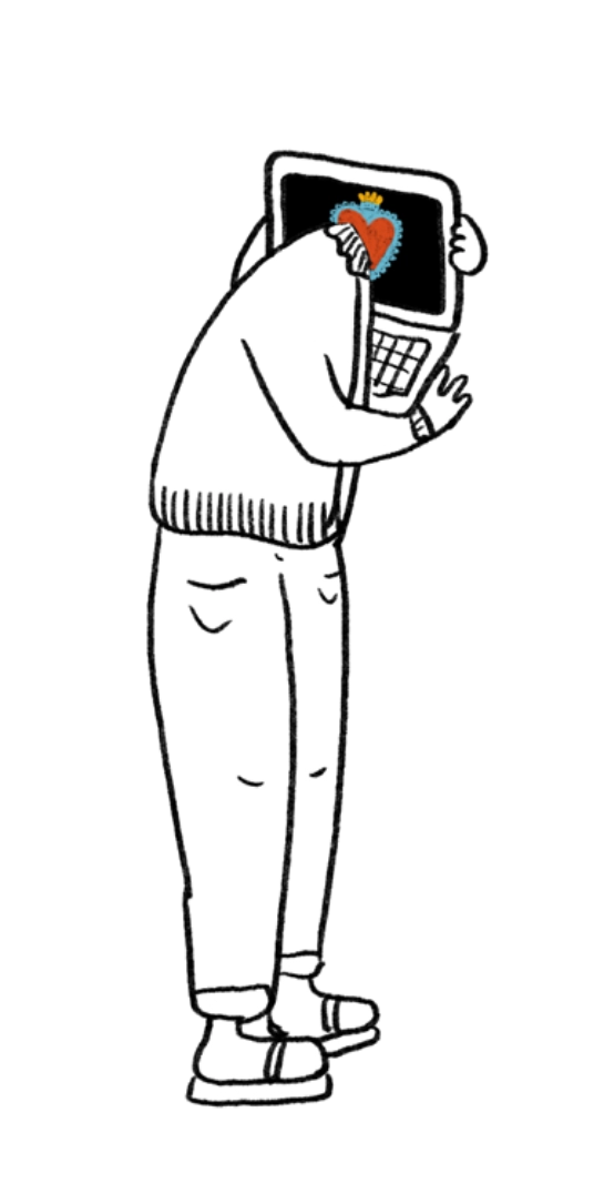 Ilustración de una persona usando una computadora